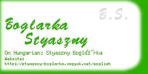 boglarka styaszny business card